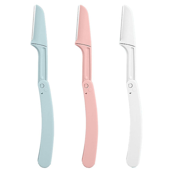 Kvinnors ögonbryns trimmer - återanvändbar ögonbryns trimmer, 3 st, vit rosa grön, 15 cm längd