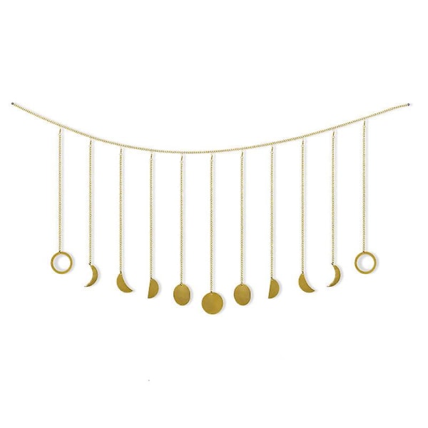 Dekoration för månfasvägg, mångarland, boho heminredning, månhängande konstprydnader för sovrumsgavel, vardagsrum, sovsal, barnrum, lägenhet, kontor
