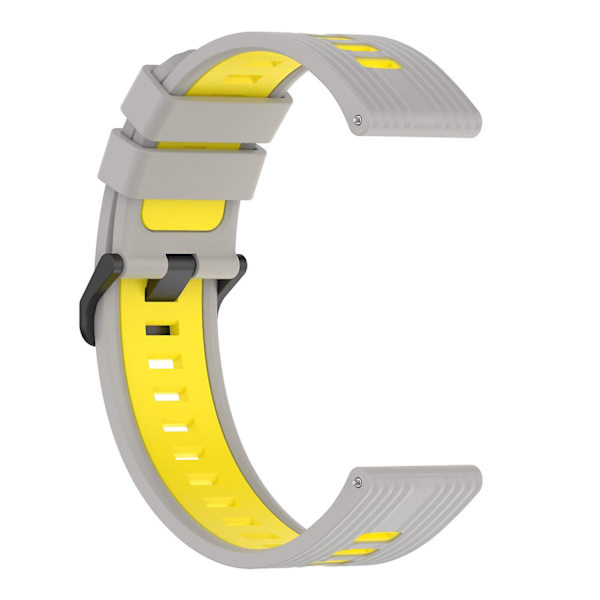 Silikonarmband för Huawei Watch GT/GT 3 46mm /Watch 4/ Galaxy Watch 46mm/Garmin Forerunner 265 Grey Yellow