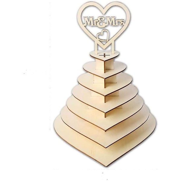 Chokolade Display Stativ Hjerteform 7 Lag Dessert Slik Display Holder