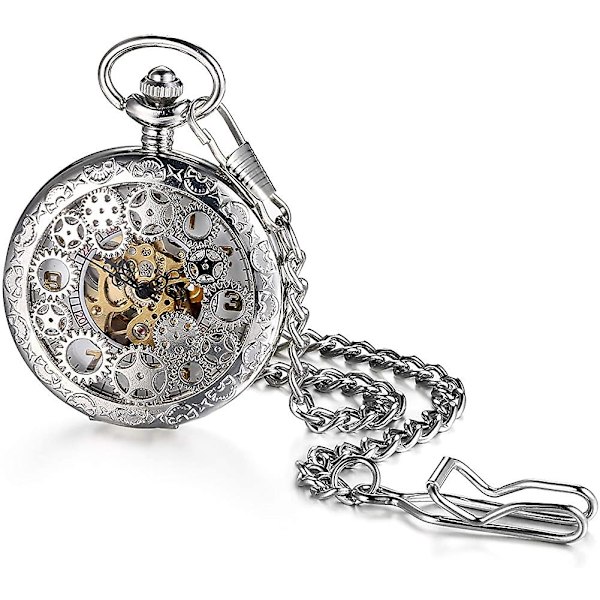Steampunk Retro Halvjägare Kopparväxel Skelett Handvind Mekanisk
