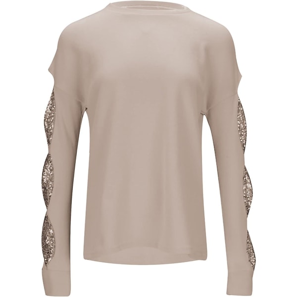 Pailletter Sløjfe Crewneck Jumpere Elegante Pullover Bluser til Kvinder