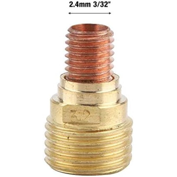 45V44 Gaslinse Collet Body svejseudstyr 2,4 mm 3/32\" til TIG svejsebrænder WP-9/20/25 (5 STK)