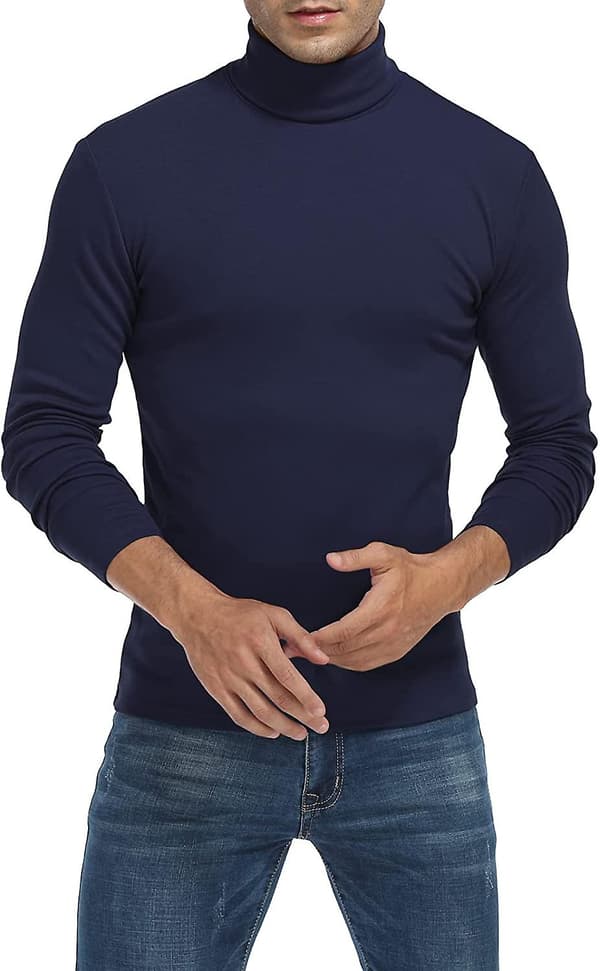 Miesten poolokaulusneule, slim fit, pitkähihainen