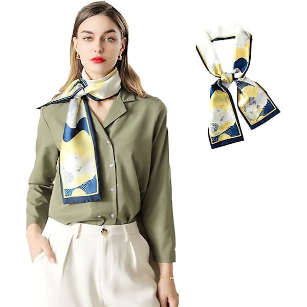 Naisten silkkihuivi, vintage-kirjainkuvioitu silkkihuivi, turbaani, poninhäntä, pieni silkkihuivi Olaof Style 2