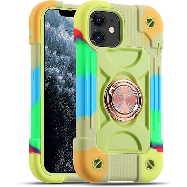 iPhone 14 Pro Max Skal 6,1 Tum Med 360 Graders Rotationsringstativ, Militärklass Fallskydd Helkropp Robust Tålig Skal 3 I 8 Skyddande Omslag