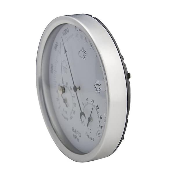 Analog väderstation med barometer, termometer och hygrometer - Lufttrycksmätningar - Enkel och lättläst