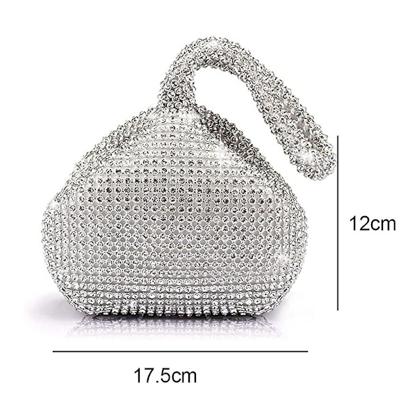 Fashion Dam Brudtärna Dam Bröllopsmiddag Koppling Väska Silver