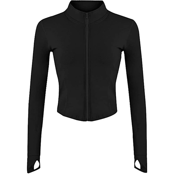 Lett Dame Full Glidelås Løpejakke Trenings Slim Fit Yoga Sportsklær Med Tommelhull XL