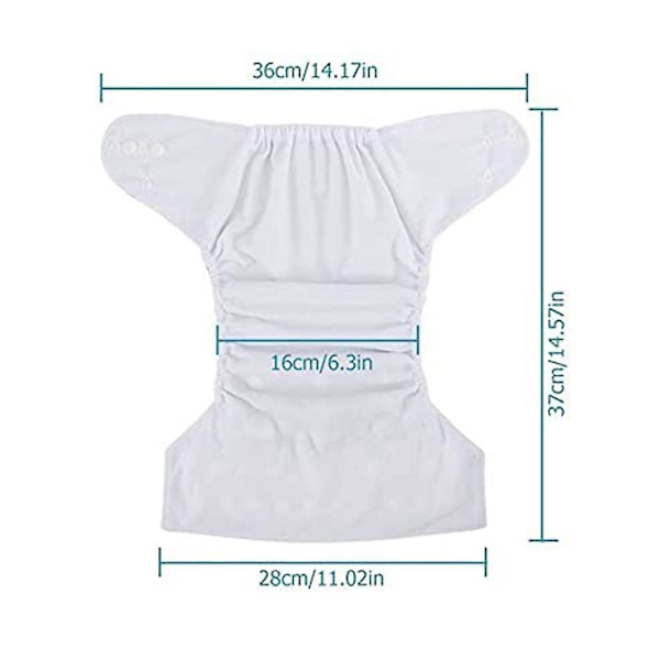 6-pak stofbleer, justerbar onesize, vaskbare, genanvendelige til baby piger og drenge, justerbare, vaskbare, genanvendelige til baby piger og drenge