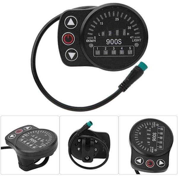 Cykel Display Meter, KT-900S Plastik Elektrisk LED Display Meter med Vandtæt Stik til Cykel Modifikation