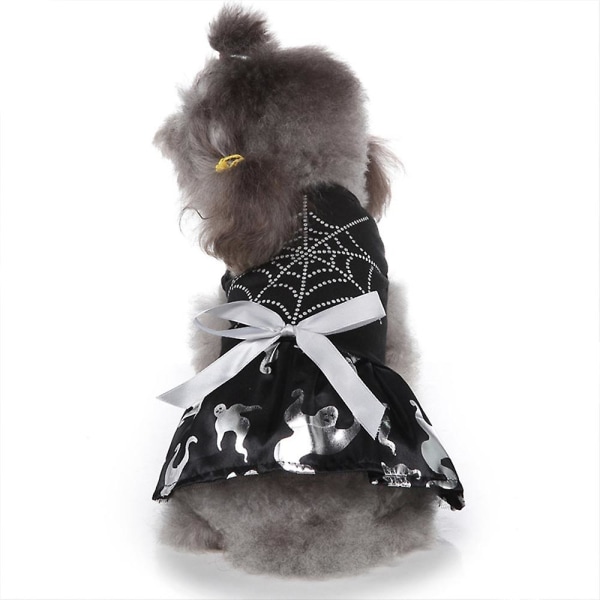 Halloween Hundekjole, Edderkoppespind Kæledyrstøj Sløjfe Prinsesse Nederdel Til Halloween Dekorationsfest S XL