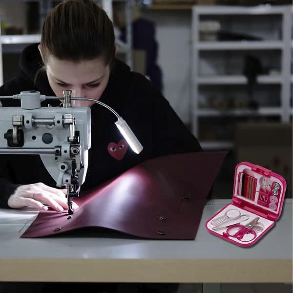 Fällbart Bärbart Syset Mini Sykit Låda Utomhusresor Sy Överlock Verktygssats ( Blå) Rose Red