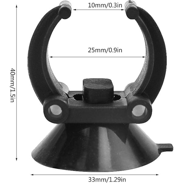 25 st akvariefisktank sugkoppar, sugkopphållare för fisktank, 33 mm diameter klämmor för fisktank svart