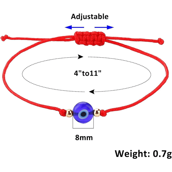 Handgjorda 12 st onda ögat armband pack bulk set kvinnor män onda ögat fotled smycken skydd armband svart röd sträng pojkar och flickor 4Pcs Red