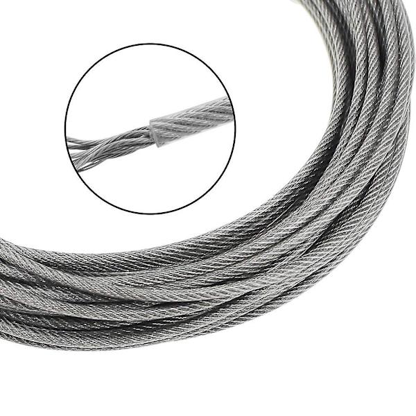 2 mm x 10 m PVC-belagt rustfri stålkabel wire hængeramme med wire-rebskruer, maks. belastning 30 kg