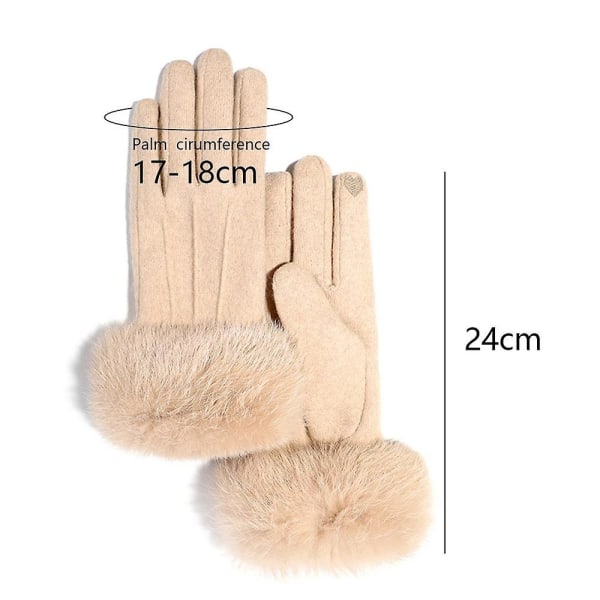Vinterhansker med berøringsskjerm for teksting, varme forede hansker for kaldt vær pearlescent meters