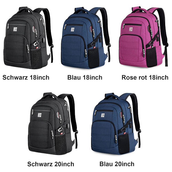 100% Uusi Miesten Reppu, Koulureppu Teineille, Kannettavan Tietokoneen Reppu Black 20inch
