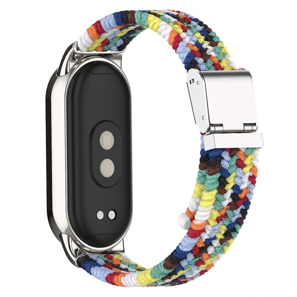 For Xiaomi Smart Band 8 Flettet Nylon Klokkereim Justerbar Spenne Elastisk Stropp Colorful