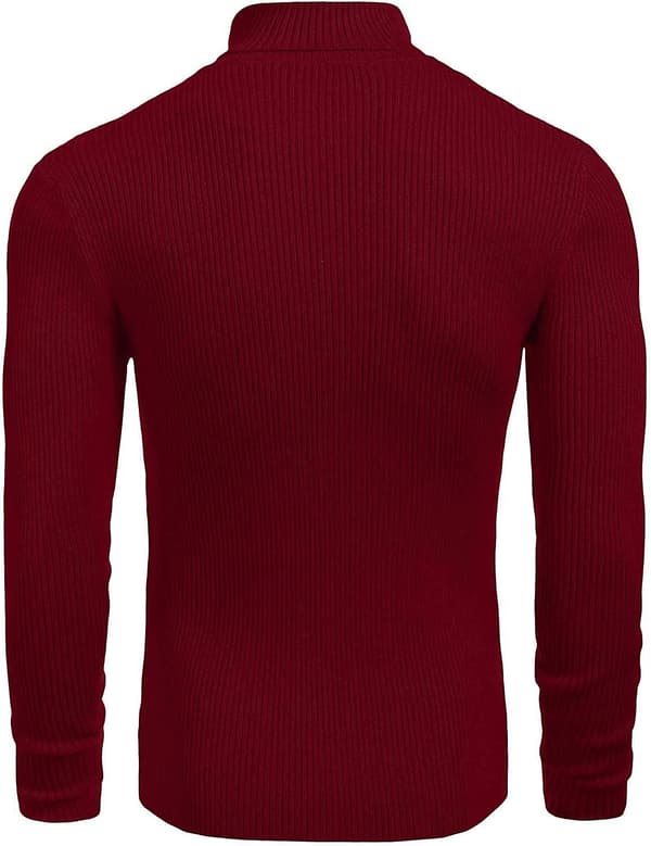 Herr Jumpers Turtleneck Cable Knitted Jumpers Slim Fit Pullover Sweater