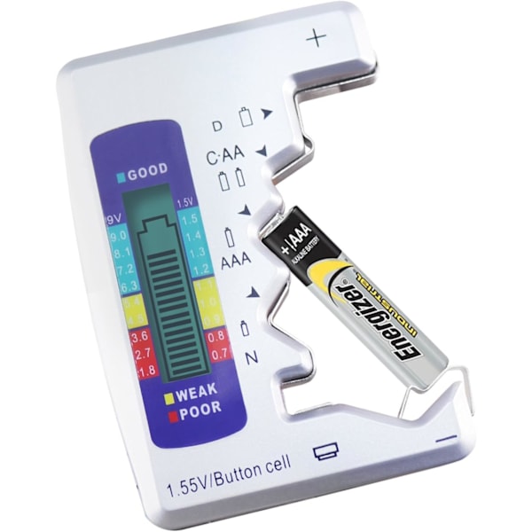 Digital Universell Batteritestare Batterikontroll för Alla Batterier C AA AAA D N 9V 6F22 1.5V Knappcell Små Mini Batterier