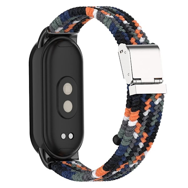 För Xiaomi Smart Band 8 flätad nylon klockarmband justerbart spänne elastiskt band Denim