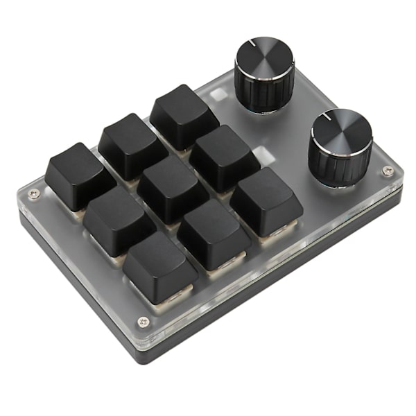 Mini Tastatur med Knottdesign Rød Bryter Dobbel Modus Plug and Play Mekanisk Programmerbart Tastatur For Spill Kontor Media 9 Taster Med 2 Knotter