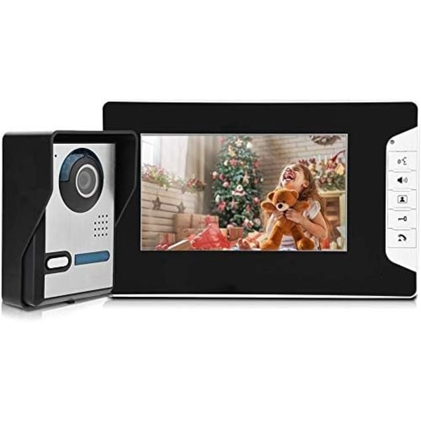 Videodörrklocka Kit Dörrklocka Intercom Kit Smart Säkerhetskamera System Hemskydd Enheter med 7-tums TFT LCD Skärm Natt