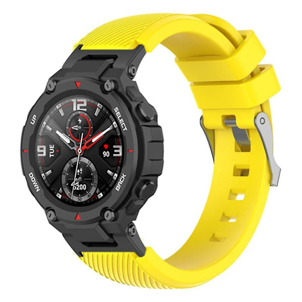 22mm universaali silikoninen ranneke Huami Amazfit T-Rex(Pro)/Ares -kelloon, korvaava ranneke Yellow