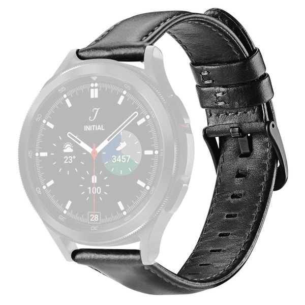 22 mm läderrem i rostfritt stål för Samsung Galaxy Watch3 45 mm / Huawei Watch GT 3(Pro) 46 mm