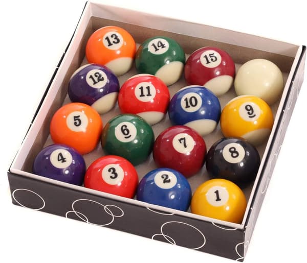 Full Size UK Reglering 16 Fläckar och Ränder Poolboll Set 2\"