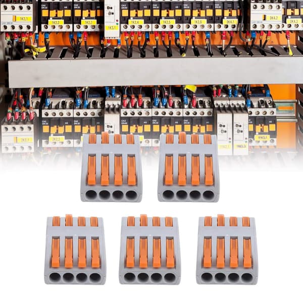 10 st Kompakta Trådkopplingar Hävstångs-Nutmutter Terminalblock SPL‑4 Snabbkopplingsskarvtyp Elektriska Kopplingar Block för Belysning Elektrisk Styrning