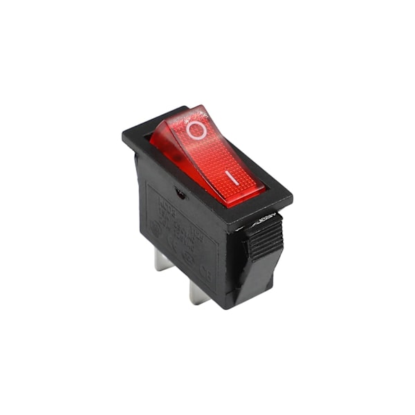 5 st On/off båtrockerswitch 12v 250v/15a 125v/20a 2-stifts vippbrytare för bil, automatisk båt, hushållsapparater Red