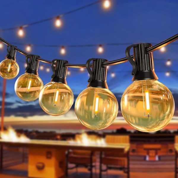 Led Lichterkette Auen Strom, 10m Lichterkette Outdoor Glhbirnen Auen Mit 25+3 G40 Birnen Ip44 Wasserdicht, Innen/auen Lichterketten Fr Garten, Terrass