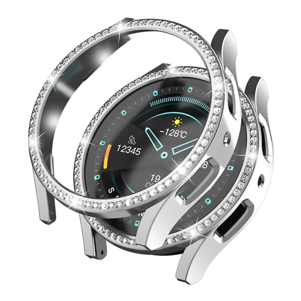 Hårt PC cover för Samsung Galaxy Watch6 40 mm , Rhinestone-dekorerat ihåligt watch Silver