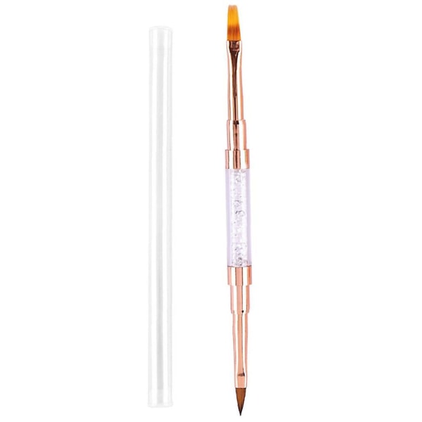 Dubbeländade akryl Nail Art Brushes Set - Nagelborstar Round Oval Gel Builder Brush Nail Art Tools Square Grace Pen * Crystal Pen