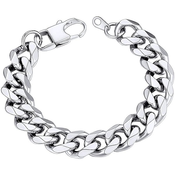 Solid Cuban Lenke Armbånd For Menn Kvinner, Tre Farger, B:3/6/9/12 Mm