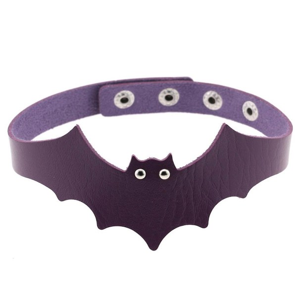 Pu Läder Bat Wing Krage, Krage Rem Nyckelben Halsband purple