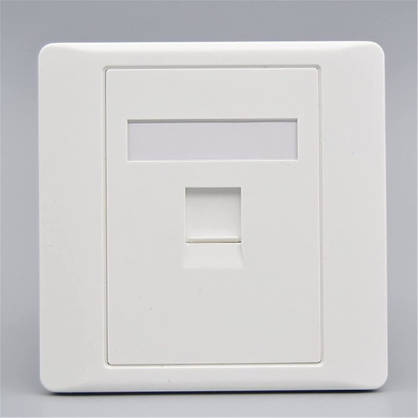 Hon till Hon Cat6 Gigabit Dubbel Pass Nätverksvägguttag Rj45 Lan Internet Frontplatta Rak Ström, 86x86mm(lanx1)