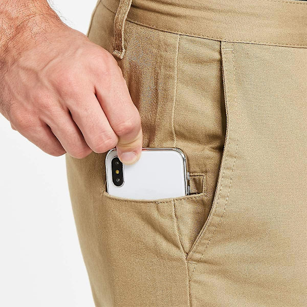 Chinos for Yetsye menn, smarte fritidsbukser, normal passform Brown