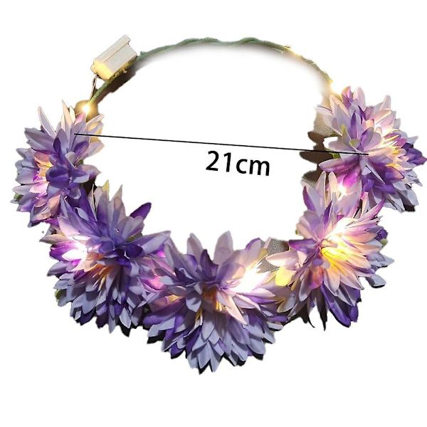 LED Blomsterkrone, Blomsterkrans Hodebånd Lysende LED Blomsterhodeplagg Blomsterhodebekledning shape1