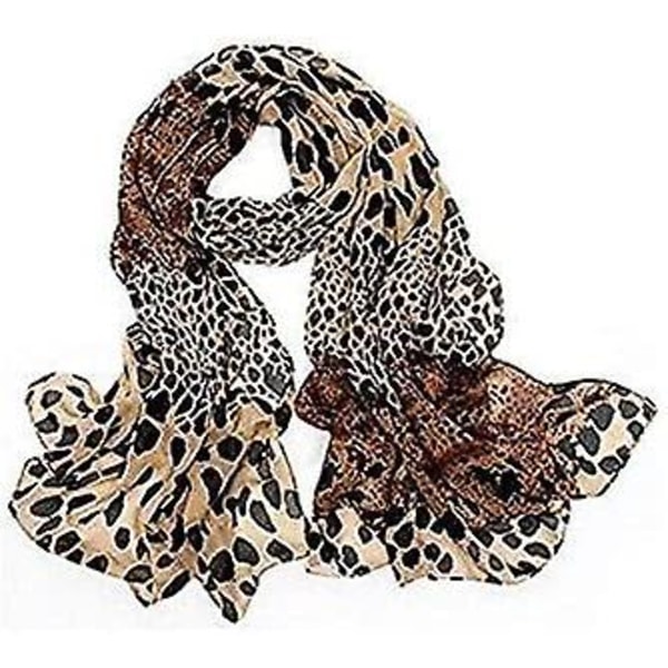 Naisten suuri leopardikuvioinen eläinkuosinen kevyt pehmeä suorakulmainen jokapäiväinen Olaof-huivi Leopard