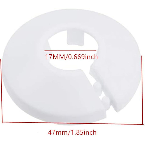 4 kpl Seinälaipan ulkohalkaisija Laippa Helppo asennus Muovinen patterin peitelevy Vesiputken viemärilinjan suojus Kaulus Seinäputken suojus Koristelu Pi White 16mm