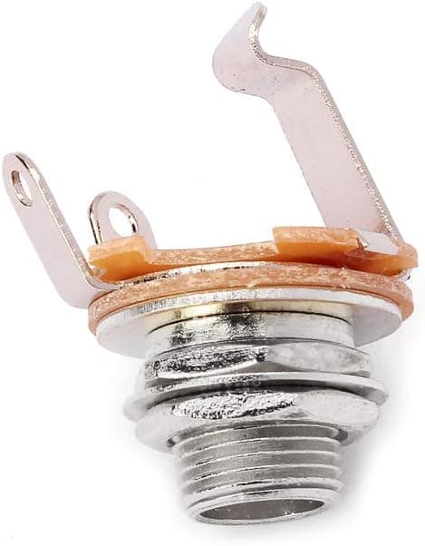1/4 tomme Mono Jack Stik Stratocaster Erstatningsstik Hun Panelmontering til Bas Elektrisk 10 stk
