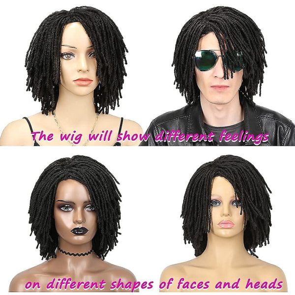 Kort Dreadlock Peruk Flätade Peruker För Svarta Kvinnor Korta Afro Dreadlock Peruker För Svarta Kvinnor Och Män