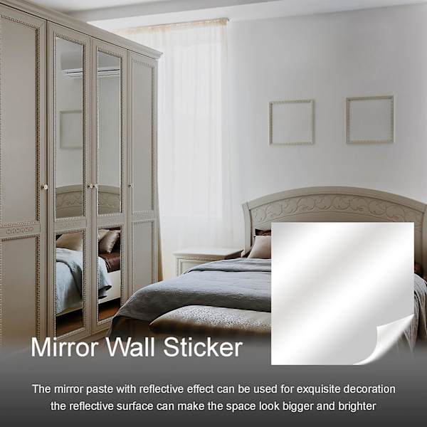 Nya Heta Akryl Spegelväggdekaler Flexibla Spegelark Självhäftande Icke-Glas Spegel För Skola Utbildning Eller Heminredning Silver 50cm*200cm*0.2mm