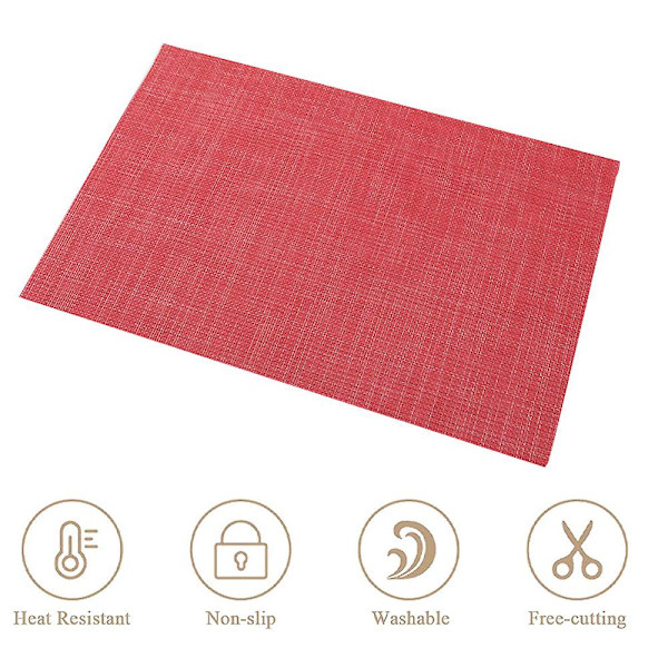 Lämmönkestävät tablettien suojukset, tahroja hylkivät, liukumattomat, pestävät PVC-pöytämatot red