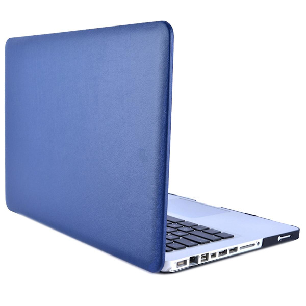 Enkel PU-läderbelagd PC-skyddsfodral för MacBook Pro 16\" (2019)(A2141) med ihålig botten Dark Blue