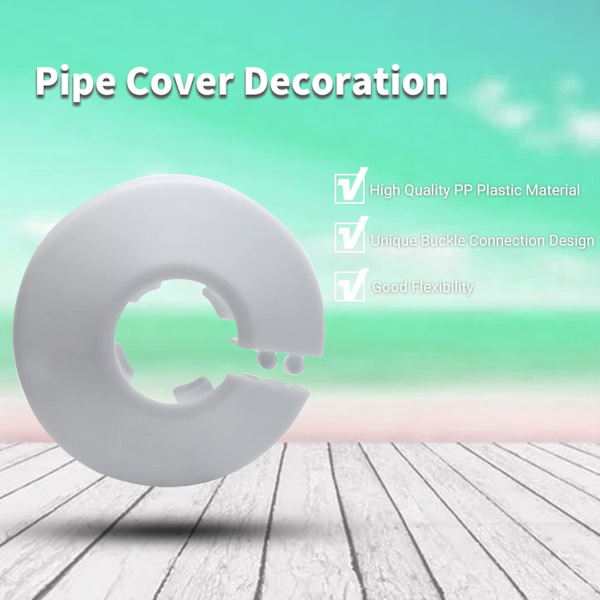 0,63 tommer Diameter Flange Rør Dækoration Pp Plastik Rosetkrave Rør Dækning Radiator Til Væg Rør Dekoration Hvid 1 stk White 1pcs