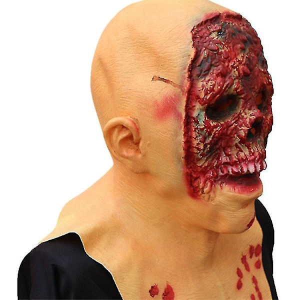Zombie Maske Halloween Latex Walking Dead Kostume Fest Rekvisit Horror Tilbehør